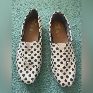 Toms Shoes Classic Polka Dot Natural Flats